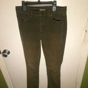 J Crew High Rise Skinny Cord Olive Green 28